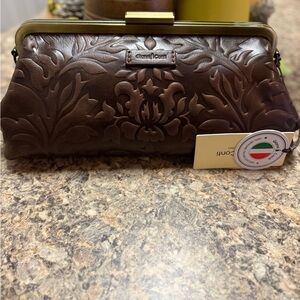 Gianni Conti Embossed Leather Clutch